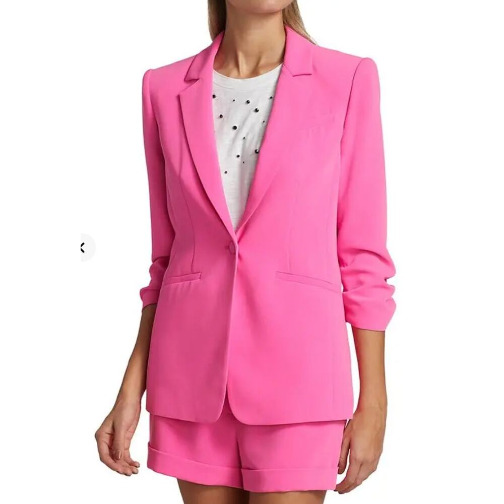 Cinq a Sept Crepe Khole Acid Pink Blazer Size 10